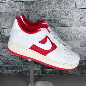 Nike Air Force 1 ‘07 Sail/University Red - M10 - NEW